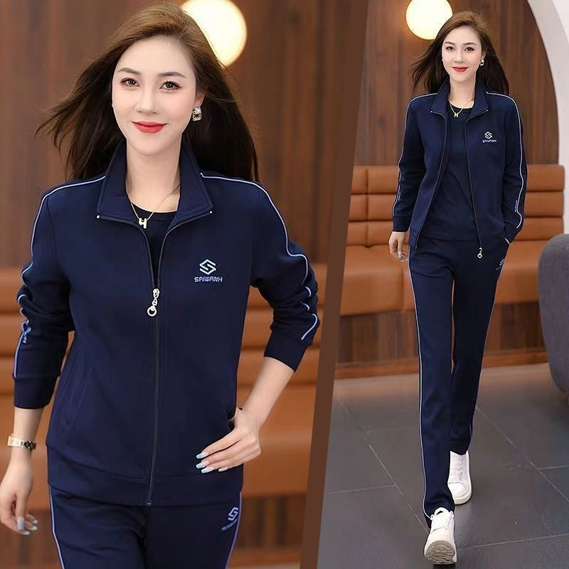 Dwuczęściowy zestaw składający się z kurtki zapinanej na zamek błyskawiczny i spodni