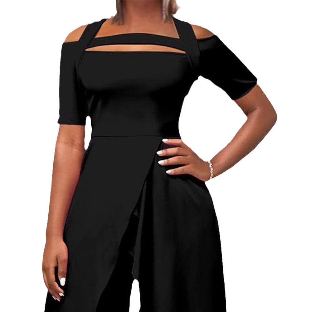 Kombinezon z wycięciem i szerokimi nogawkami