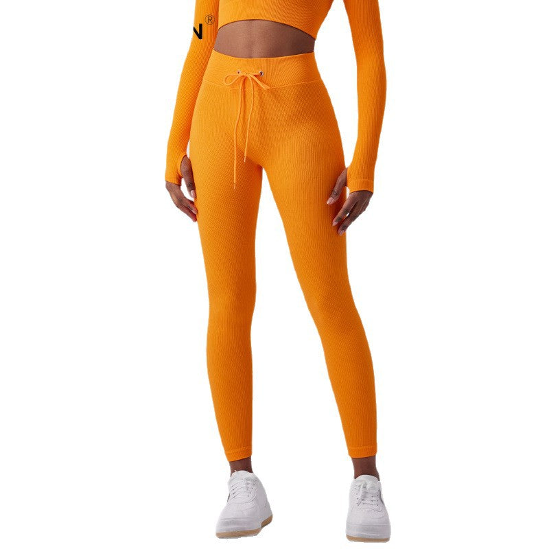 Legginsy z wysokim stanem i sznurkiem