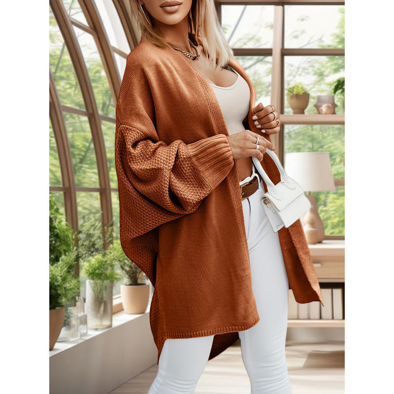 Dzianinowy kardigan z otwartym przodem