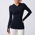 Koszulka z długim rękawem, dekoltem w szpic i asymetrycznym dołem